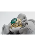 Or jaune 8 carats Emerald Anneau Artisanat vintage vrc031x-em Art Deco Style Art Déco soviétique